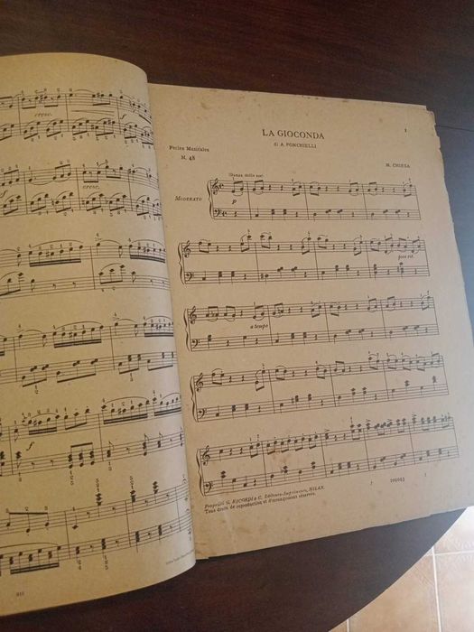 Álbum Antigo de Partituras Piano – Beethoven, Puccini, Diabelli, Toselli – c.1900