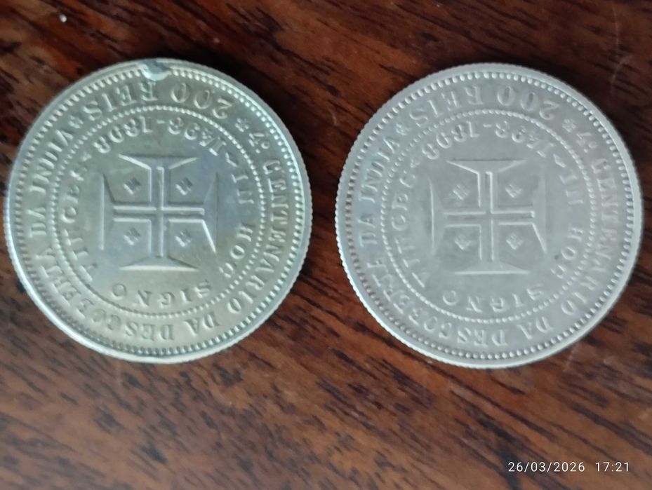 Moeda - 200 Réis - Charles I - Prata