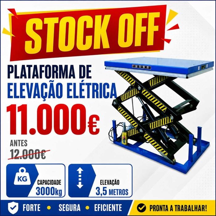 Plataforma de Elevação Elétrica Capacidade 3000kg Elevação 3,5 Metros LL299