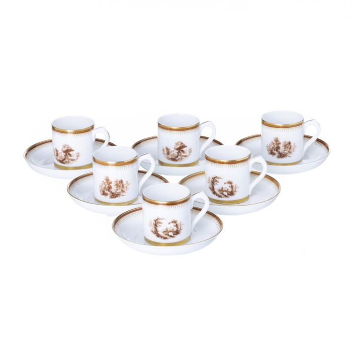 Porcelana - Conjunto de seis chávenas de café - Vista Alegre
