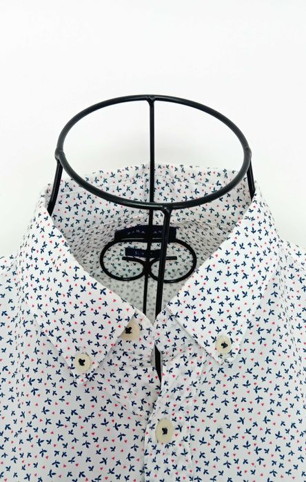 Camisa manga curta - branca com desenhos - S slim fit - Zara