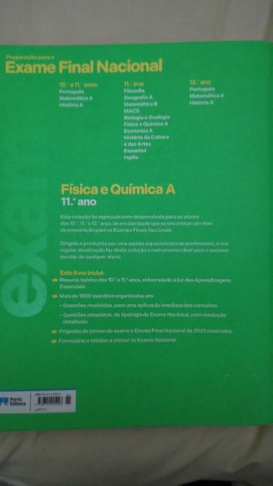 Físico-química A  11°Ano - Livro preparação para o exame nacional - Envio Gratuito