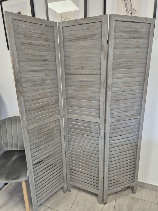 Parawan drewniany szary, 170×120