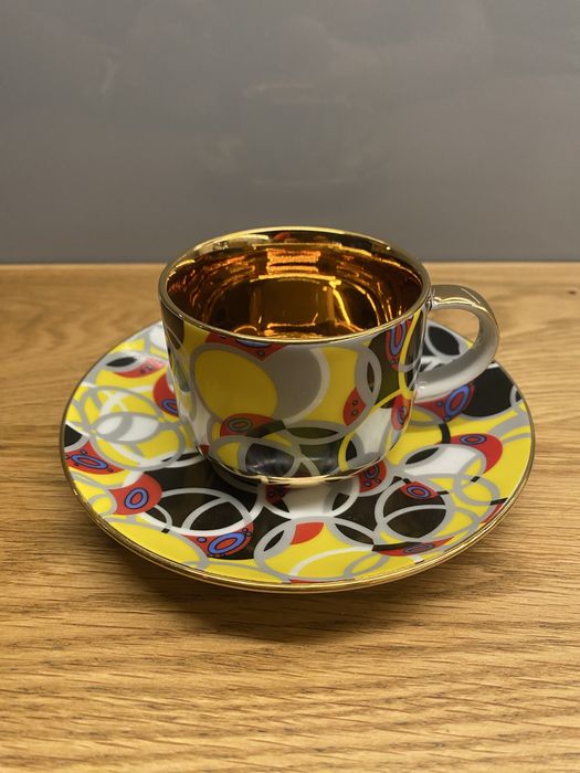 Filiżanka do kawy ze spodkiem Ćmielów, fason Alice. Ręcznie malowana!