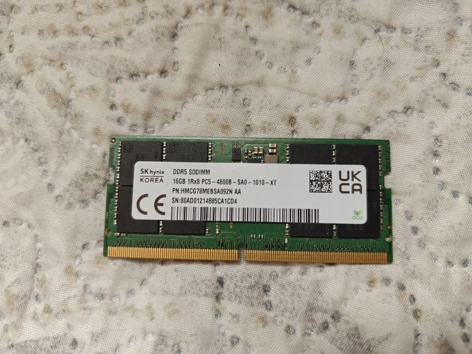Оперативна пам'ять SK Hynix 16GB DDR5 4800 1Rx8 SODIMM