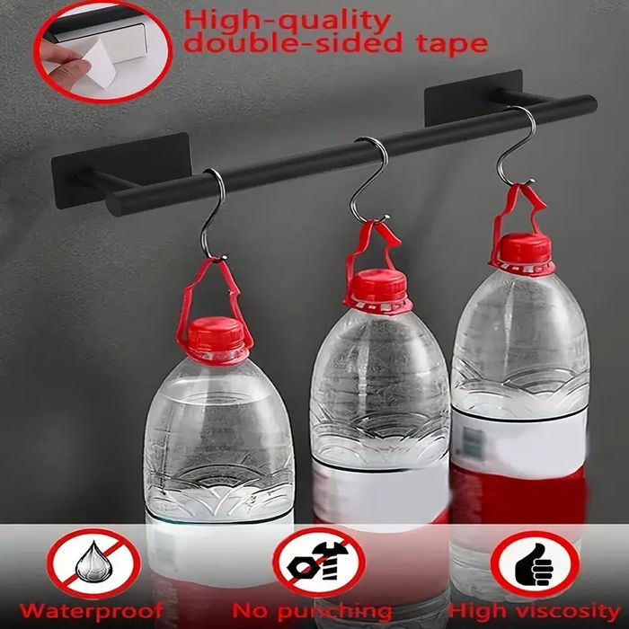 Zestaw wieszaków łazienkowych na ręczniki 5 elementów kol. czarny