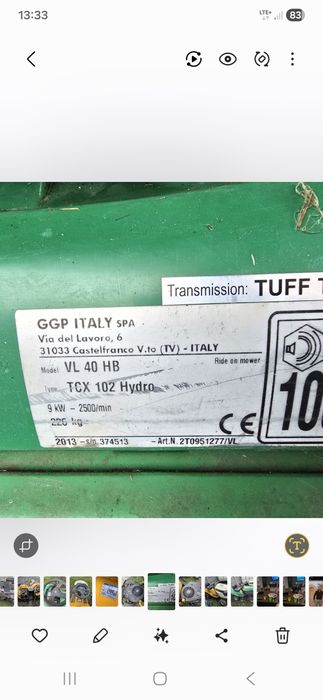 Traktorek kosiarka castel garden honda  verts intek 18,5 pompa hydro