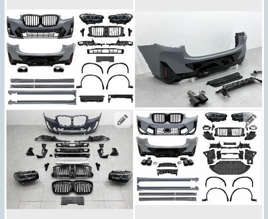 Рестайлинг комплект обвеса X4M F98 2022+ для BMW X4 G02 F98 2018-2021 комплект бампер пороги фари БМВ х4 г02 ф98 мпакет