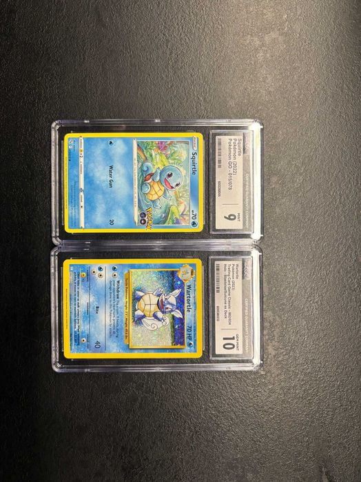 karty POKEMON Squirtle oraz Wartortle CGC PSA 9 i 10
