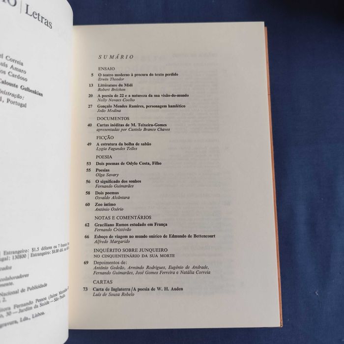 Revista Colóquio Letras 14 - Julho 1973