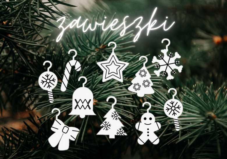 Ozdoby świąteczne do kolorowania farbami kredkami lub mazakami