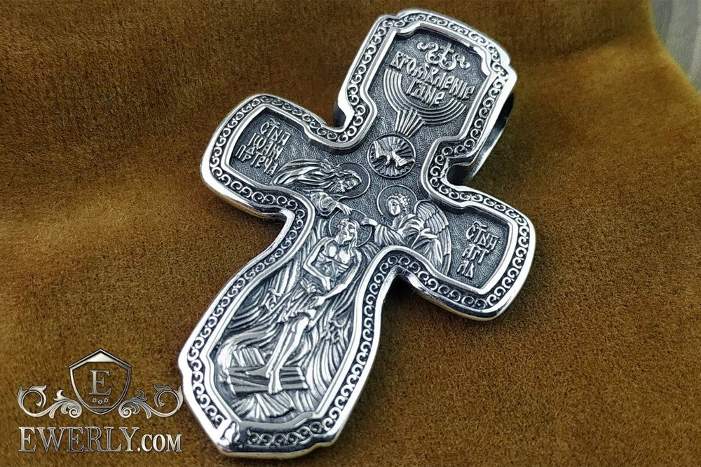 Православный серебряный нательный крестик без распятия. Срібний хрест