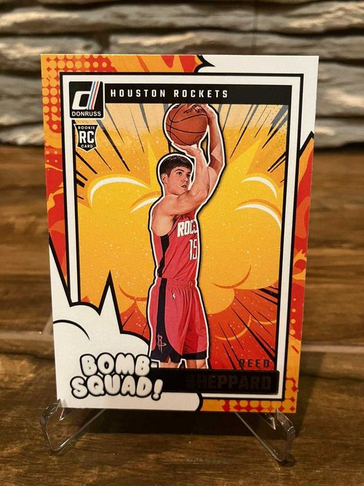 Karta z Reed Sheppard Donruss Winter 24-25, Houston Rockets Bomb Squad
