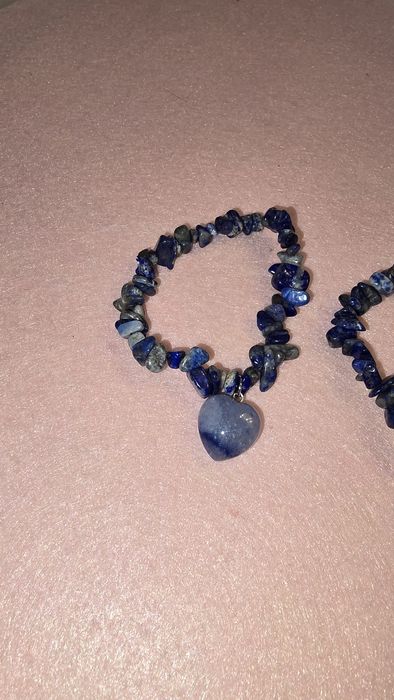 Pulseira chips lapis lazuli e olho de tigre