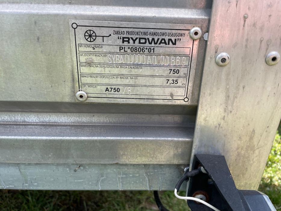 Przyczepka towarowa Rydwan dmc 750 kg