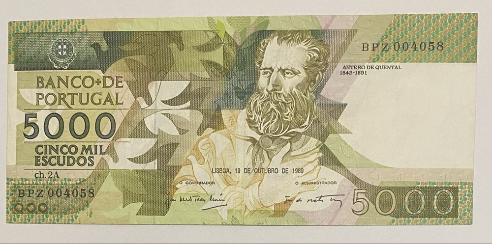 Nota 1126 - Cinco Mil Escudos 1989