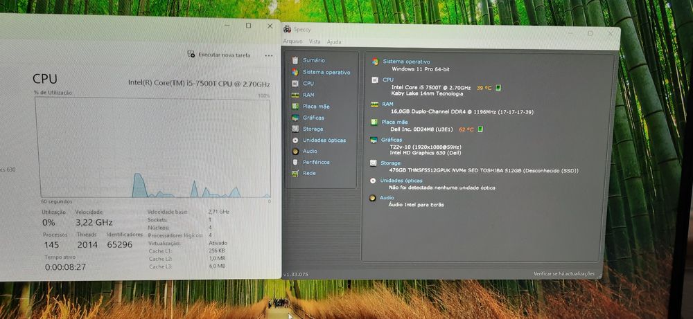 Mini-Pç Dell Optiplex 7050 7ªG|i5.7500T-3.3G|NVMe-512G|16G|Wifi+BT|W11