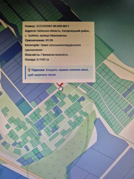 Продаж земельної ділянки 12 соток с. Гребені, м. Ржичів. Вид на Дніпро