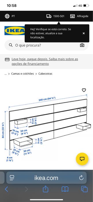 Cabeceira de cama Nordli