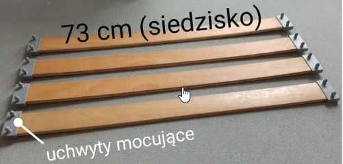 Deski do sofy beddinge IKEA , uchwyty mocujące listwy do ramy, montaż