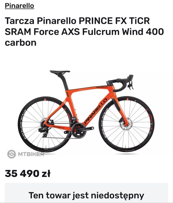 Szosa Pinarello Sram Force eTAP, oryginalna, zarejestrowana