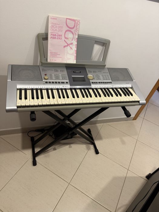 Teclado Yamaha PSR-295 + Suporte + Fonte Original + Manual
