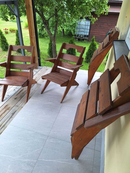 Krzesła ogrodowe drewniane skladane 4 szt.