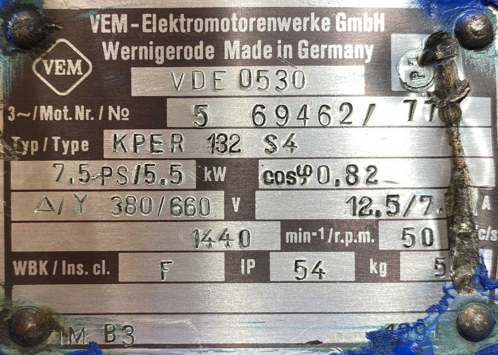silnik elektryczny 5,5kW 1440obr. 3fazowy VEM
