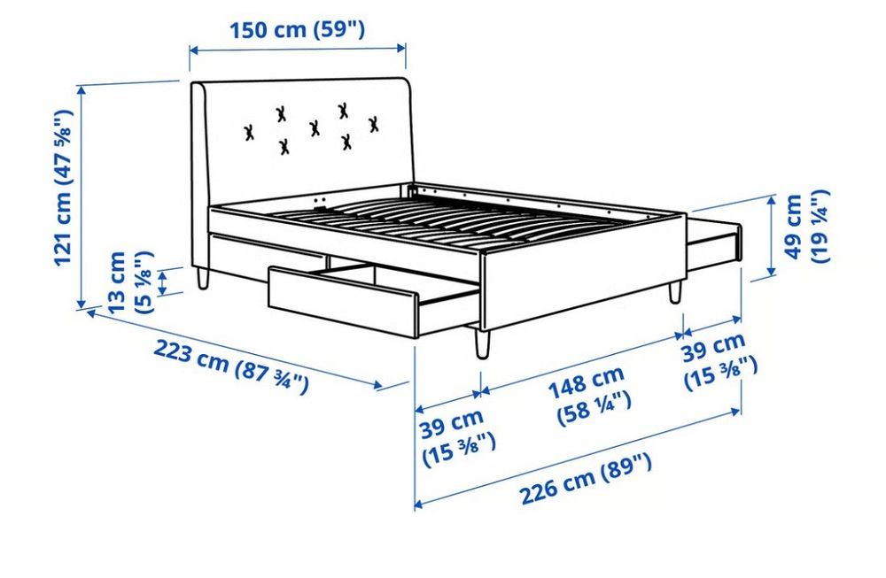 Vendo cama IKEA -Gama IDANAS /120