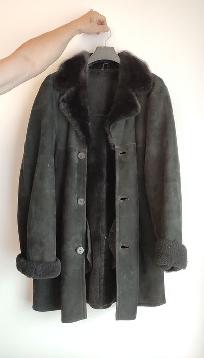 Kożuch / płaszcz męski prawdziwa skóra, futro norki