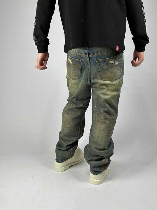 Джинси сині baggy faded jeans archive opium distressed джинсы