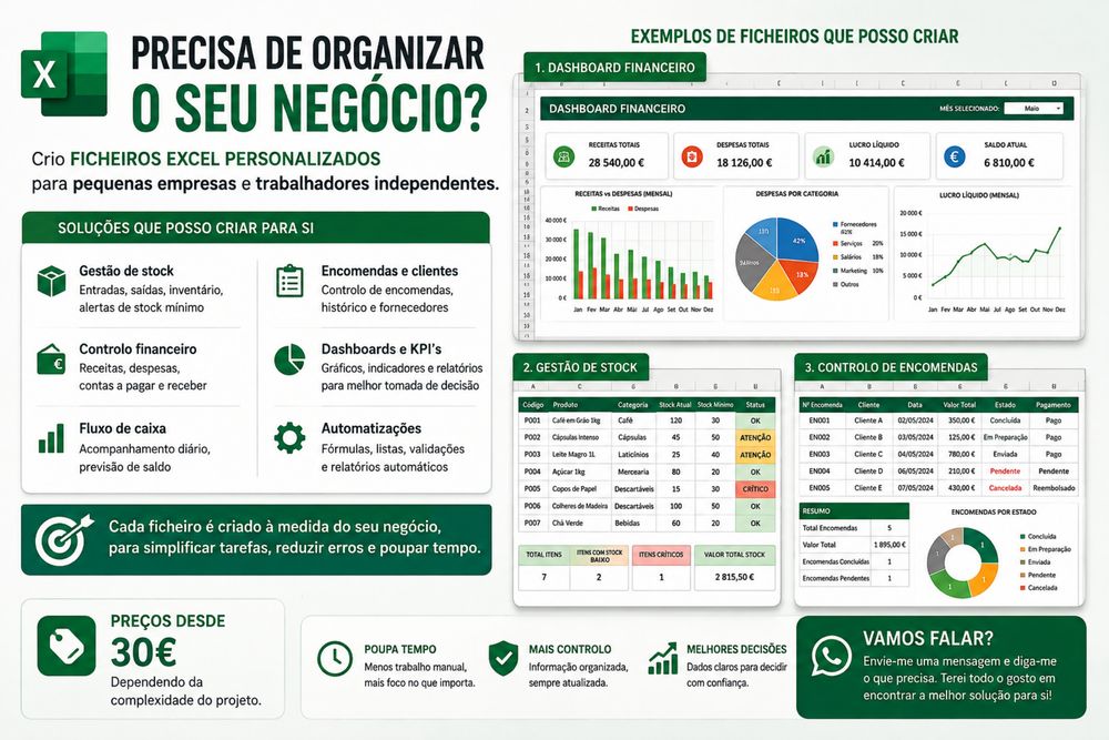 Ficheiros Excel Personalizados para Empresas