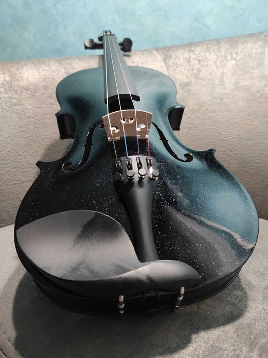 Скрипка 4/4 ЧЁРНАЯ с перламутром