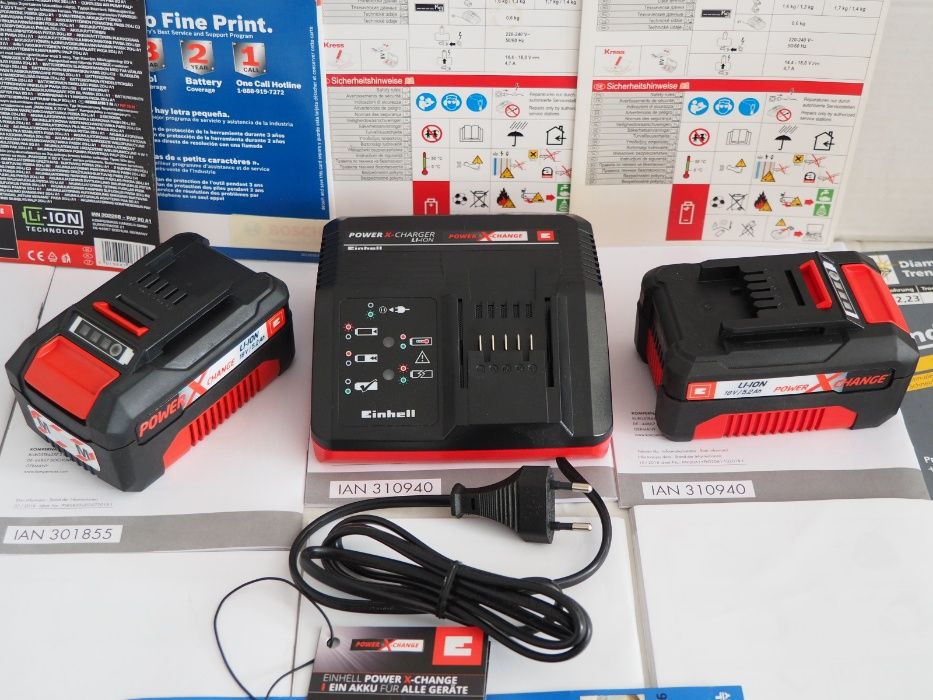 Komplet EINHELL bateria akumulator 18v 5,2Ah x2szt ladowarka X Charge