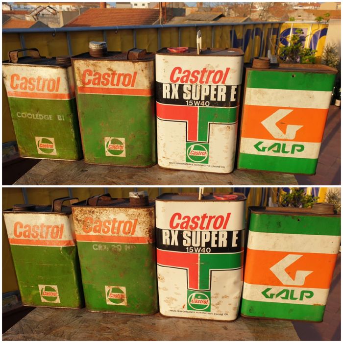 Diversas latas antigas