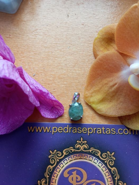 Fio em Prata 925 com Esmeralda Natural Certificada