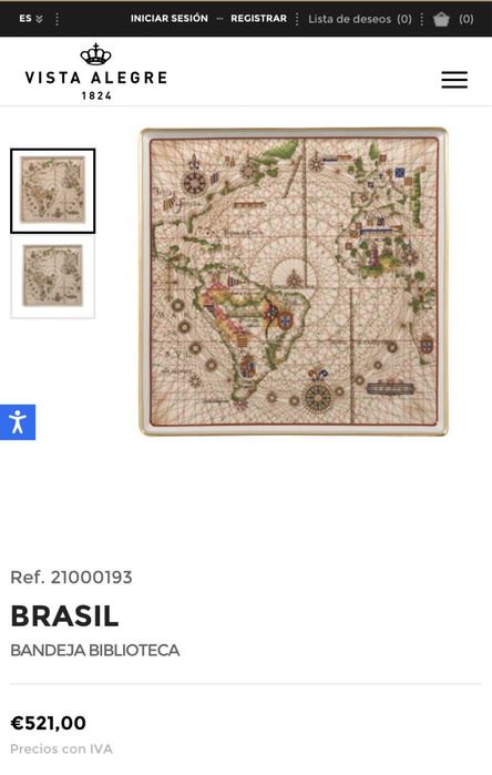 Vista Alegre - Bandeja V Centenário da descoberta do Brasil