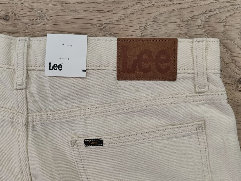 Spodnie jeansy Lee Oscar white dżinsy męskie luźne białe lato 34/34