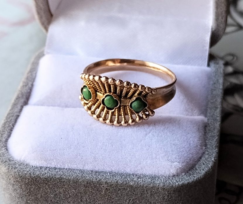 Piękny stary złoty pierścionek Warmet z czasów PRL-u.