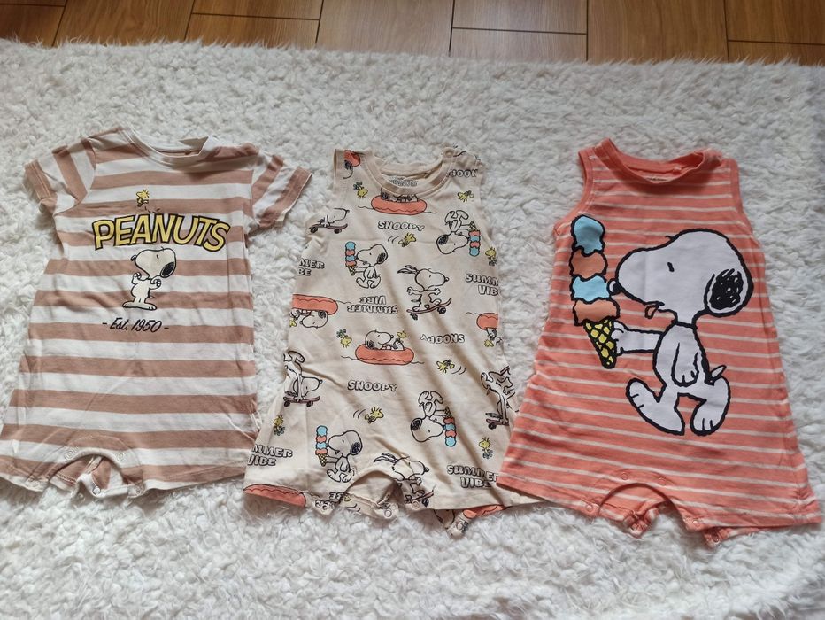 Rampersy body 80 Peanuts zestaw