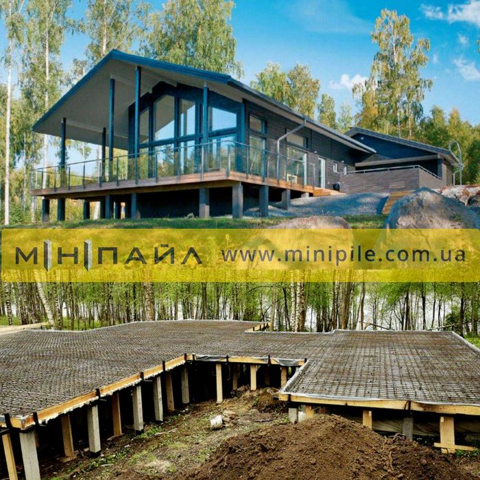 Фундамент для Модульних, Каркасних, Будинків з цегли, Забивка свай