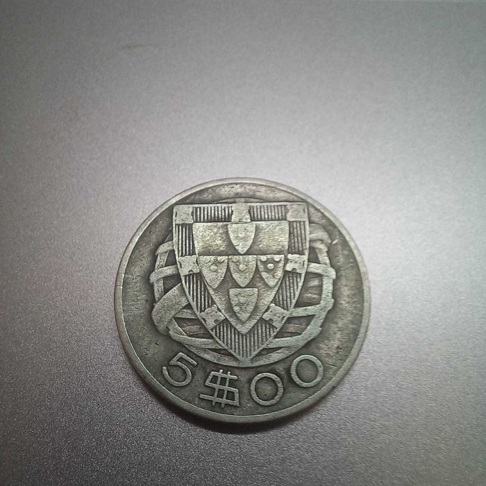 Lote Histórico Prata 1933: 2,50 Escudos (RARA) + 5 Escudos Caravela