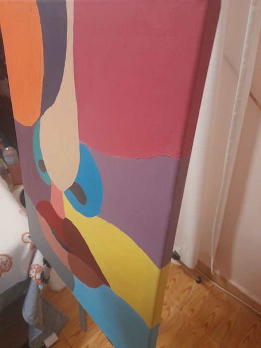 Pintura abstrata feita em tinta acrilica á mão