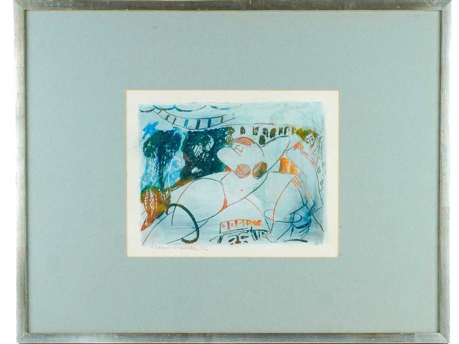 Maria Mendes - Técnica mista sobre papel "Figura feminina"