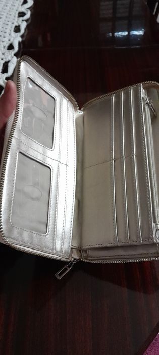 Carteira grande rosa claro original guess
