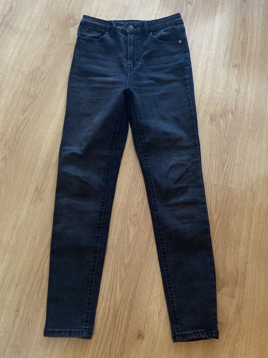 spodnie damskie jeansy czarne r.36 S