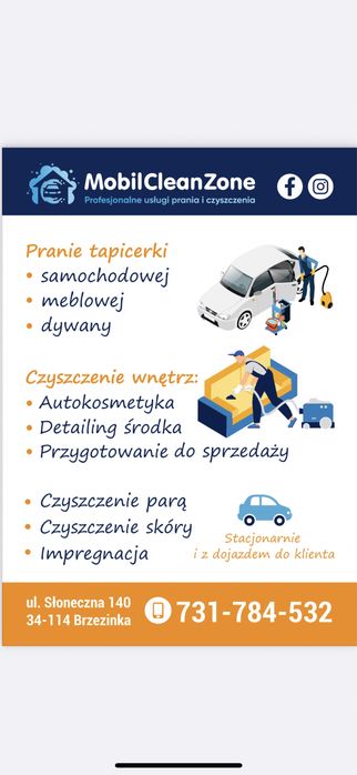 Pranie i czyszczenie tapicerki samochodowej meblowej dywany i inne