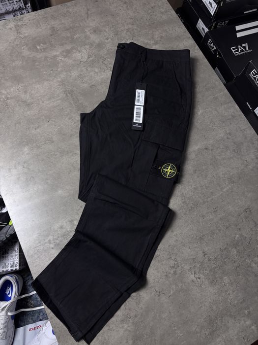 Штани - карго Stone Island SI брюки черные мужские чорні