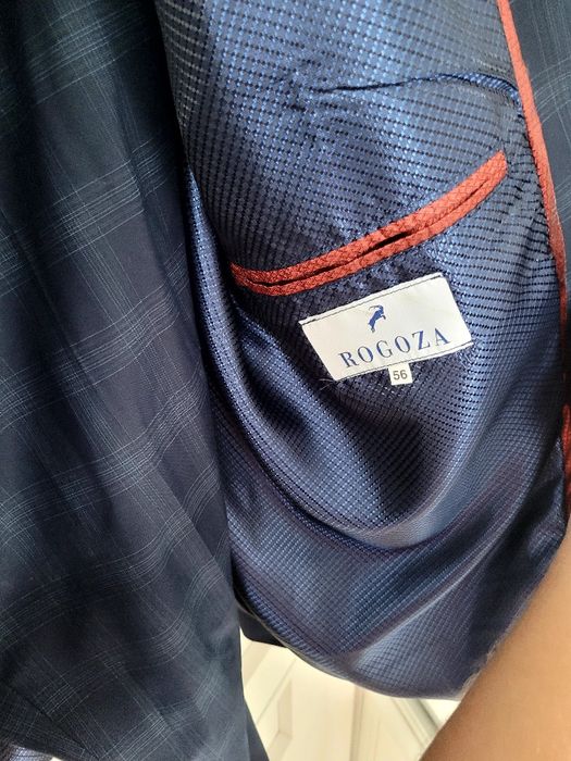 Garnitur męski r.56 komplet w krate rogoza granatowy