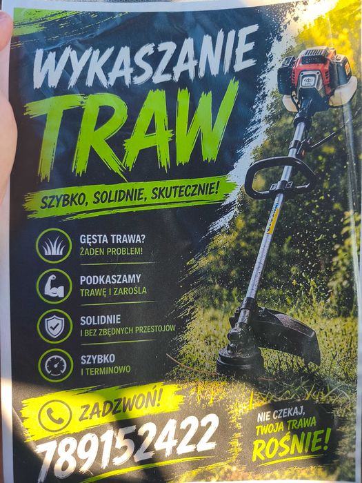 Wykaszanie traw,zarośli.